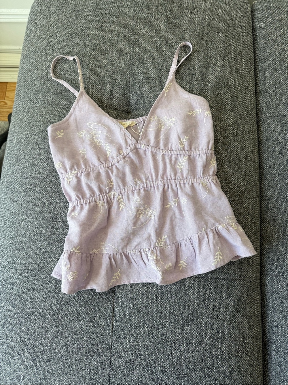 Lavender Spaghetti Strap Peplum Tank Top